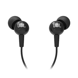 JBL C100SI Wired In Ear Headphones with Mic, JBL Pure Bass Sound- (Black)