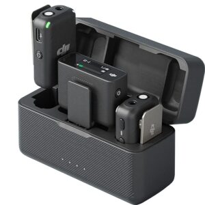 DJI Mic - Wireless Microphone System for Smartphones, Cameras, Laptops, Wireless Mic Lavalier with Dual-Channel Recording, 15-Hour Battery Life