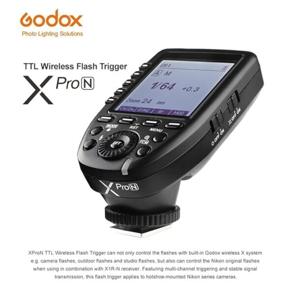 GODOX Xpro-N E-TTL II 2.4G Wireless Flash Trigger High Speed Sync 1/8000s X System with LCD Screen Transmitter for Nikon - Image 6