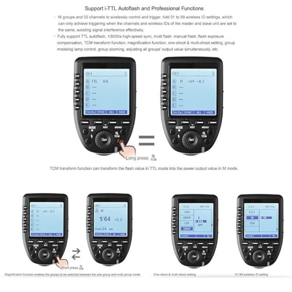 GODOX Xpro-N E-TTL II 2.4G Wireless Flash Trigger High Speed Sync 1/8000s X System with LCD Screen Transmitter for Nikon - Image 4