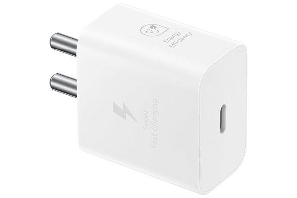 Samsung Original 25W Type-C Travel Adaptor Without Cable, White and Black