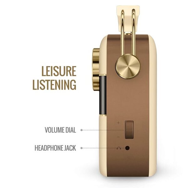 Saregama Carvaan Gold  - Sound by Harman/Kardon with 5000 Preloaded songs, FM/ BT/AUX - Wine Gold (Champagne Gold) - Image 5