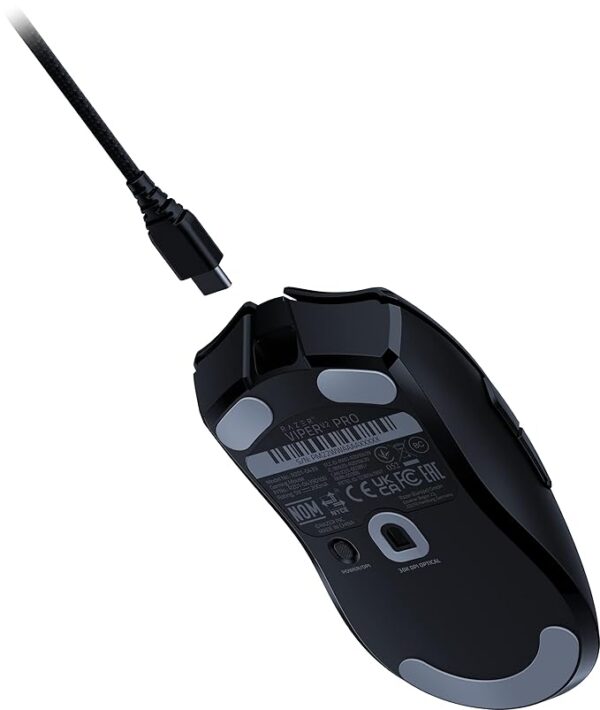 Razer Viper V2 Pro Hyperspeed Wireless Optical Gaming Mouse: 58g Ultra-Lightweight with 30000 DPI - 80hr Battery - USB Type C Cable Included - Black - RZ01-04390100-R3A1 - Image 4