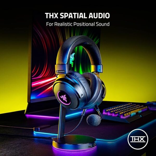 Razer Kraken V3 HyperSense Wired USB Gaming Headset Haptic Technology: Triforce Titanium 50mm Drivers - Detachable Mic - Image 4