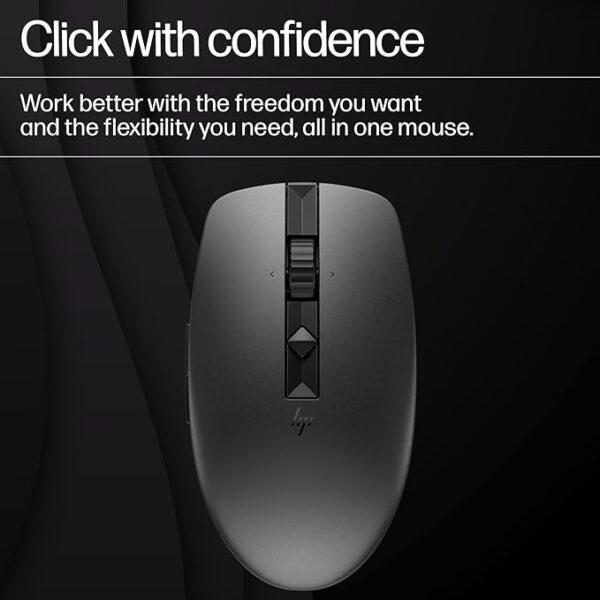 HP 710 Rechargeable Silent Bluetooth Mouse/6 Programmable Buttons/90-Day Rechargeable Battery Life Track-On Glass Sensor(Graphite) - Image 3