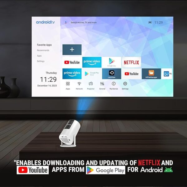 Ant Esports View 521 Smart LED Projector - White | 1080P & 4K Support I 2500 Lumens I WiFi +BT, Android 9 I HDMI/USB I Upto 130\"(330cm) Max Screen I Speaker Power 3W I 720P Native Included 120Screen - Image 5