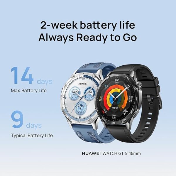 HUAWEI Watch GT 5 46mm Smartwatch, Up to 14 Days Battery Life, iOS & Android Compatible,Built in Maps, Pro-Level Sports Call&Message Reply(Black, 46mm) - Image 5