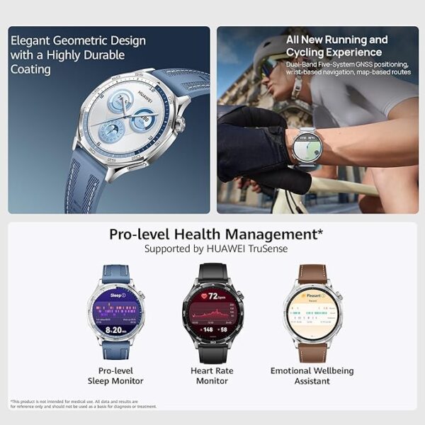 HUAWEI Watch GT 5 46mm Smartwatch, Up to 14 Days Battery Life, iOS & Android Compatible,Built in Maps, Pro-Level Sports Call&Message Reply(Black, 46mm) - Image 2