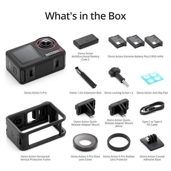DJI Osmo Action 5 Pro Adventure Combo, Action Camera 4K with 1/1.3\" Sensor, 12h Extended Battery Life with 3 Batteries, Stabilization, Dual OLED Touchscreens, Mini Action Camera for Travel, Vlog - Image 3