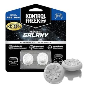 KontrolFreek Galaxy Black for PlayStation 4 (PS4) and PlayStation 5 (PS5) Performance Thumbsticks, Compatible Controller Grip Performance, Galaxy White