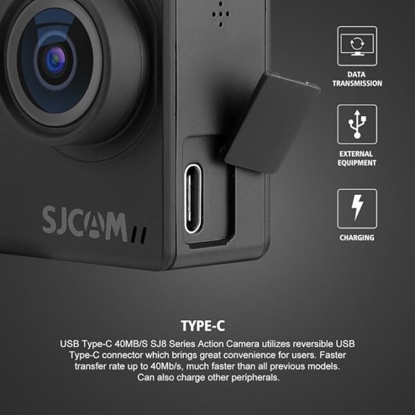 SJCAM SJ8 Pro 12 MP 4K 60fps 2.33\" 30M Waterproof IPS Touch Screen Action Camera with 8X Digital Zoom,Gyro Stabilization, Dual Stereo Microphones ,Dual Screen - Image 3