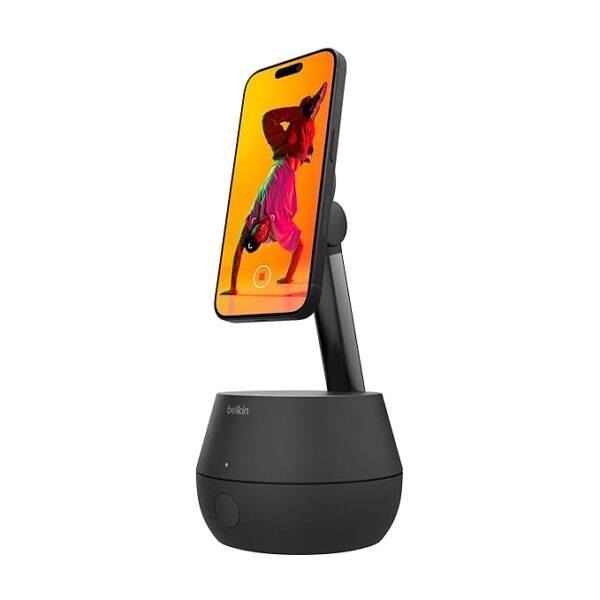 Belkin Wireless Charger Stand, Auto Face Tracking, Apple DockKit Certified, Tripod & MagSafe Compatible, No App Required, 360° Rotation, Influencer Content, Works w/FaceTime, YouTube, etc.