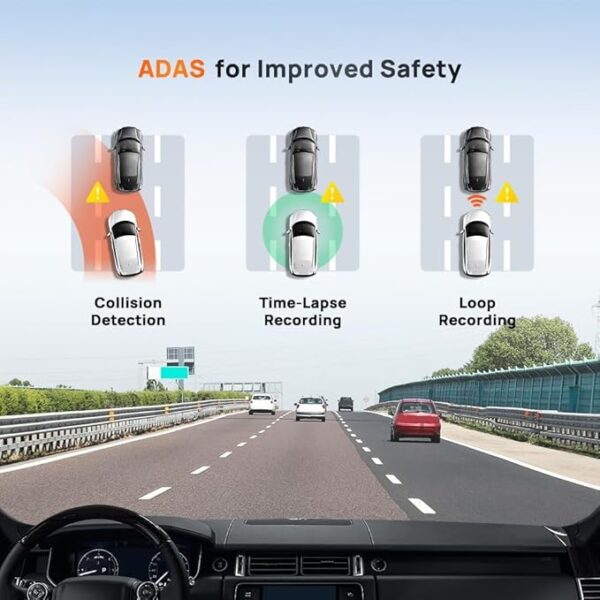 70mai A510 HDR 3K Dash Cam, STARVIS 2 IMX675 Sensor, ADAS, Built-in GPS Logger, Route Recorder, MaiColor Vivid+ with Night Owl Vision, App Playback & Share, Optional Parking Monitoring - Image 5