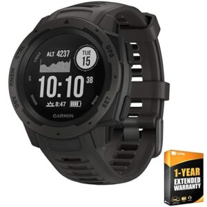 Garmin Instinct, Rugged Outdoor Smart Watch with GPS, Wireless Bluetooth - Black