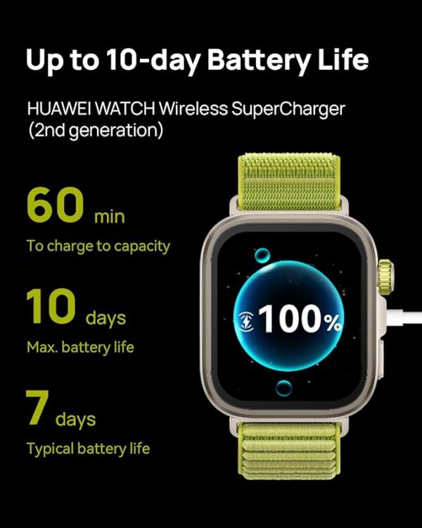 HUAWEI Watch FIT4 Pro Smartwatch, 1.82\" Sapphire Display Titanium Alloy Bezel, Up to 10-Day Battery Life, Dual Band GPS, Golf Courses map, 40 m Free Diving, Compatible with Android iOS, Black - Image 6
