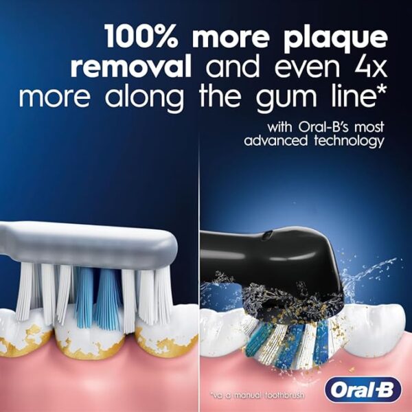 Oral-B iO9 Ultimate Electric Toothbrush, 7 Smart Modes, Pressure Sensor, Interactive Display & AI Personalization, 3hr Quick Charge, 2 Year Warranty by Oral B, IPX7, refill holder,Adult,Black - Image 2
