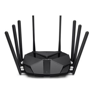 Mercusys MR90X AX6000 8-Stream Wi-Fi 6 Router | 6000 Mbps Tri-Band Wireless 2.5 Gbps Muti – Gigabit Port, 4×4 MU-MIMO, Smart WiFi Connect, WPA3