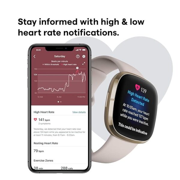 Fitbit Sense Advanced Smartwatch with Tools for Heart Health, Stress Management & Skin Temperature Trends - Image 5