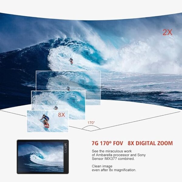 SJCAM SJ8 Pro 12 MP 4K 60fps 2.33\" 30M Waterproof IPS Touch Screen Action Camera with 8X Digital Zoom,Gyro Stabilization, Dual Stereo Microphones ,Dual Screen - Image 4