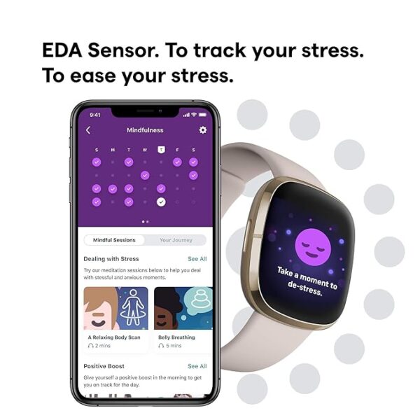 Fitbit Sense Advanced Smartwatch with Tools for Heart Health, Stress Management & Skin Temperature Trends - Image 3