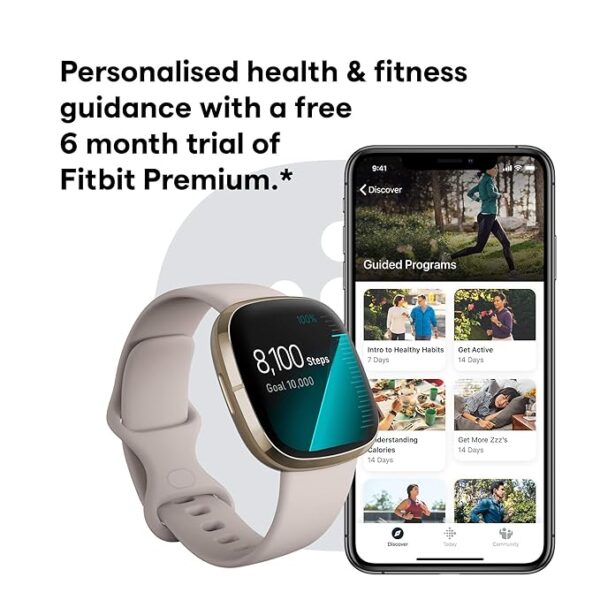 Fitbit Sense Advanced Smartwatch with Tools for Heart Health, Stress Management & Skin Temperature Trends - Image 6