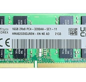 SK Hynix High-Speed DDR4 16GB RAM 3200MHz (2933/2666) Laptop – 1.2v Dual Rank 2RX8 SODIMM – Replacement for - SK hynix RAM 16GB DDR4 3200 Laptop- Made in Korea