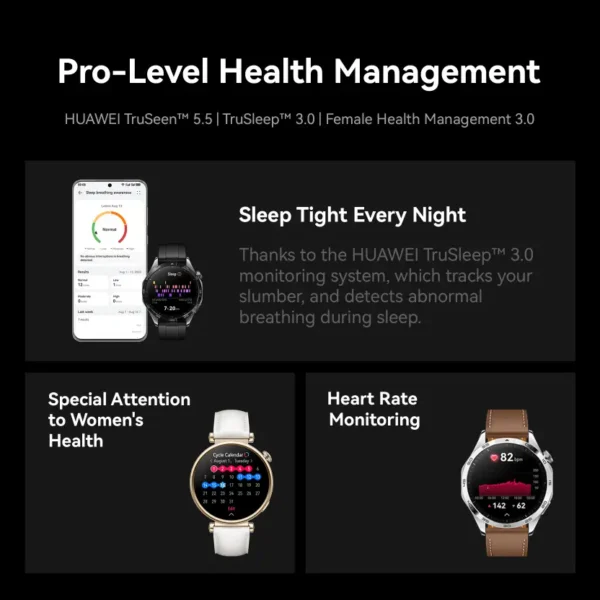 Huawei Watch GT4 46mm 14 Days Battery Life, TruSeen Tech for 24/7 Health Monitoring Smartwatch - Image 6