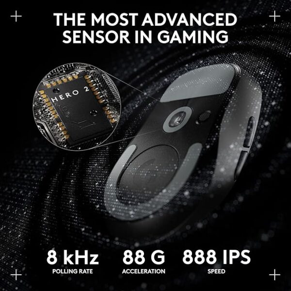Logitech G PRO X Superlight 2 Lightspeed Wireless Gaming Mouse, Lightweight, LIGHTFORCE Hybrid Switches, Hero 2 Sensor, 32,000 DPI, 5 Programmable Buttons, USB-C Charging, PC & Mac - Black - Image 4
