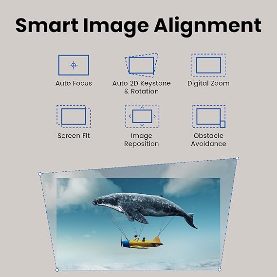 BenQ GP520 4K 4LED Smart Projector,Brightness 2600 ANSI Lumens,Excellent Colors 98% REC709,Upto 200\"Screen Size,Auto 2D keystone,24W Speakers,Certified Google TV,WiFi,HDMI 2.1,USB-C,USB-A,Black color - Image 5