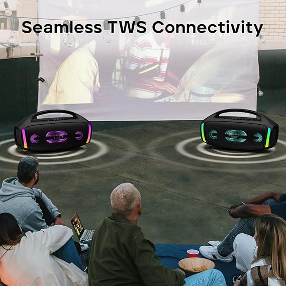 New Tribit StormBox Blast 2 Bluetooth Speaker, 200W Portable Speaker with Subwoofer, XBass, LED Lights, Bluetooth 5.4, IP67, Custom EQ, 30H Playtime, Karaoke Function - Sealed Pack With 1 Year Brand Warranty - Image 6