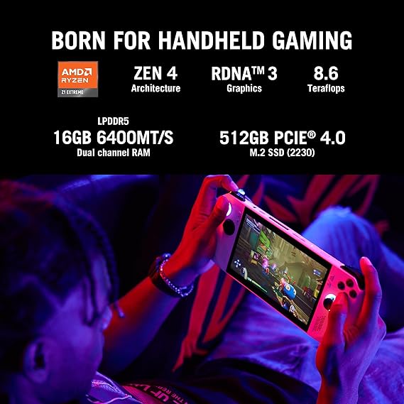 ASUS ROG Ally, AMD Ryzen Z1 Extreme, 16GB RAM, 512GB SSD, 7\"/17.78cm, 120Hz, Windows 11 Home, White, RC71L-NH001W-Sealed Pack - Image 5