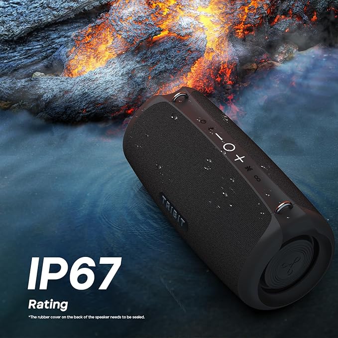 New Tribit StormBox Lava Portable Bluetooth Speaker, 80W Loud Wireless Speaker, 24H Playtime, IP67 Waterproof, Bluetooth 5.4, Custom EQ, XBass, Built-in Mic, TWS Pairing for Camping/Beach/Party/Outdoor - Image 6