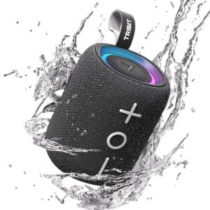 Tribit StormBox Mini+ Bluetooth Speaker 12W,360°Surround Sound,Custom EQ,12H Playtime,BT 5.4,AAC/SBC Support,LED Lights,IPX7 Waterproof- Sealed Pack With 1 Year Warranty