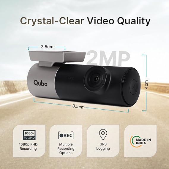 Qubo Car Dash Camera Pro (with GPS Logger) Dash Cam | from Hero Group | Made in India | Full HD 1080p | Wide Angle View | G-Sensor | Wi-Fi | Emergency Recording | Supports Up to 256 GB SD Card - Image 2
