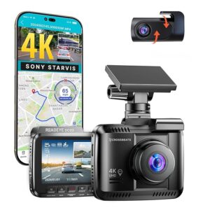 Crossbeats RoadEye 3.0 4K UHD 8MP Dash Camera for Car Front and Rear| Sony STARVIS IMX335 Sensor| GPS Logger & ADAS (4K UHD)