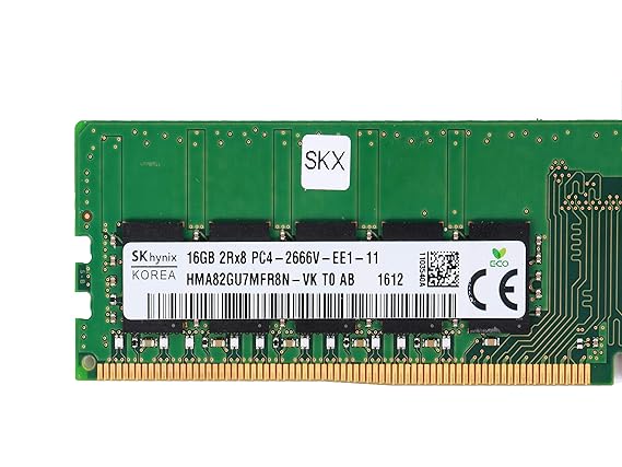 SK HYNIX 16GB PC4-2666V-E DDR4 UNBUFFERED ECC 2RX8 Memory UDIMM HMA82GU7MFR8N-VK