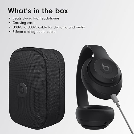 Beats Studio Pro- Wireless Bluetooth Noise Cancelling Headphones - Spatial Audio, USB-C, Up to 40H Battery Life, 10 min Fast Charge for 4H Battery Life, Apple & Android Compatible - Black - Image 4