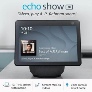Amazon Echo Show 10 - Premium smart speaker with 10.1\" HD screen, 13 MP camera, Bluetooth and Alexa (Black)