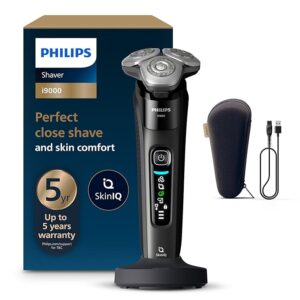 PHILIPS Electric Shaver For Men | Wet & Dry | SkinIQ Technology | Triple Action Lift & Cut | 360° Precision Flexing Head | Integrated Precision Trimmer | App Connected | 5 Year Warranty | X9000, Black