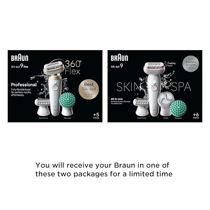 Braun Silk-Epil 9 Flex Epilator for Women, Fully Flexible Head, Anti-Slip Grip, SensoSmart Technology, Micro-Grip Tweezer, Deep Body Exfoliation Brush, Smooth Skin for Weeks, Ergonomic Handle - Image 2