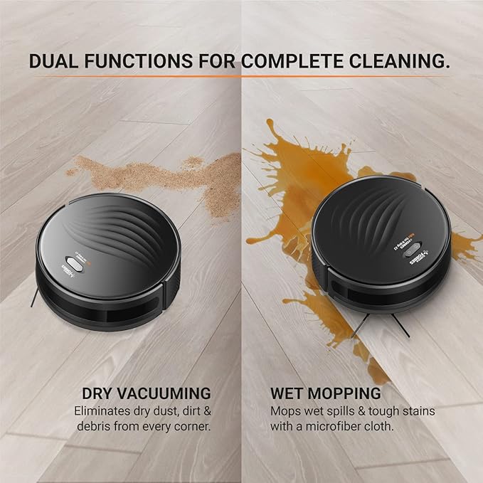 Eureka Forbes Vac & Mop Nuo Robotic Vacuum Cleaner | NextGen Gyro 2.0 Navigation | 3S Mopping | Compact & Slim | PetPro | Ideal for Indian Floor Types | Free Virtual Demo | Works on Smart App - Image 3
