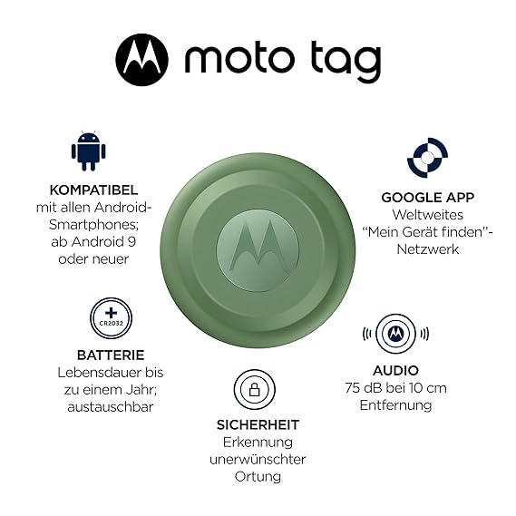 Motorola Moto Tag Smart Tracker, 1 Pack (Android 9+ Compatible, Bluetooth 5.4, IP67 Water Protection, USB-C, Ultra Wideband, Finder for Keys, Luggage and Much More), Starlight Blue - Image 6