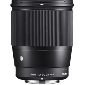 Sigma 16mm F/1.4 DC DN Contemporary Lens for Sony E Mount Mirrorless Cameras (APS- C Format, Black)