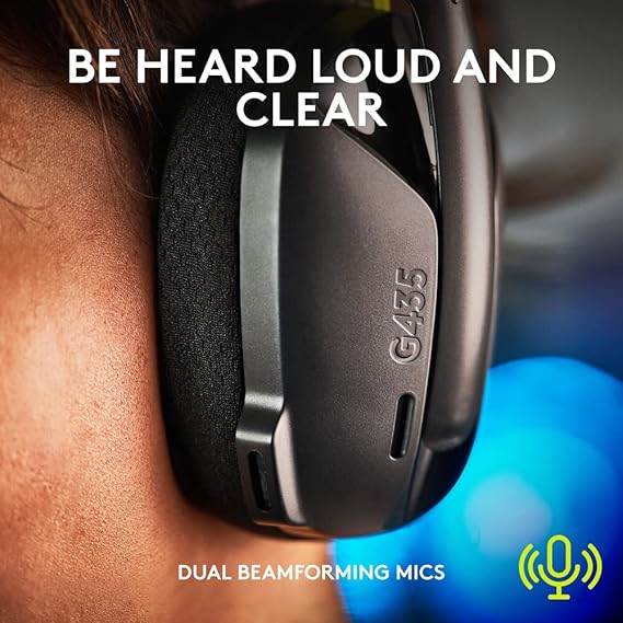 Logitech G435 Light Speed and Lightweight Gaming Bluetooth Wireless Over Ear Headphones with Mic, 18H Battery, Compatible for Dolby Atmos, Pc, Ps4, Ps5, Mobile - (Black) - Image 5